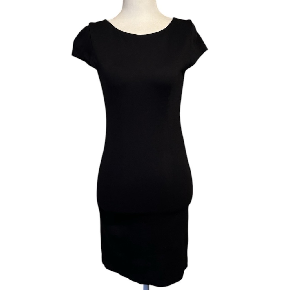 Alice + Olivia Little Black Dress Bodycon Cap Sleeve Mini Dress
